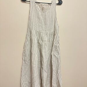 Man in the Studio Striped White and Cream linen dress Womens